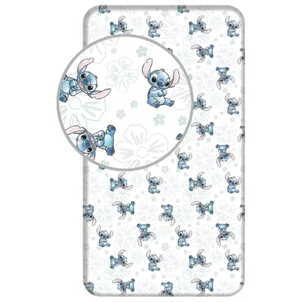 Cearșaf de pat alb ajustabil Stitch Ohana 90x200 cm poza produsului