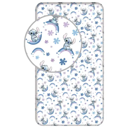 Stitch Rainbow Cearsaf de pat cu elastic 90x200 cm poza produsului