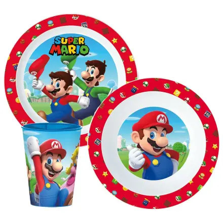 Set de vase Super Mario Mushroom Kingdom, set Micro Plastic, cu sticla de 260 ml poza produsului
