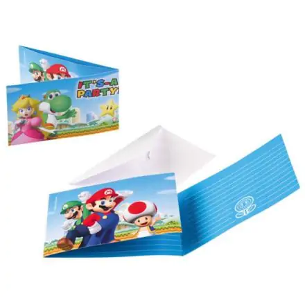 Invitație Super Mario Party 8 buc poza produsului