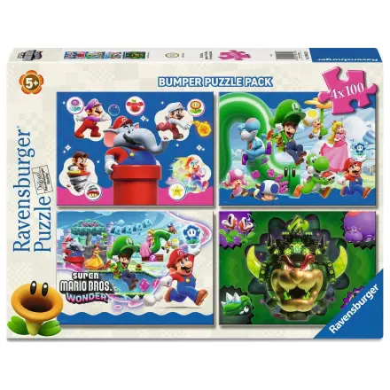 Super Mario puzzle 4x100 piese poza produsului