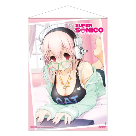 Super Sonico Wallscroll Super Sonico pe laptopul ei 50 x 70 cm termékfotója