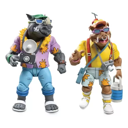 Teenage Mutant Ninja Turtles (Cartoon 1980) Figurină de acțiune set 2 bucăți Vacation Bebop and Rocksteady 18 cm termékfotója