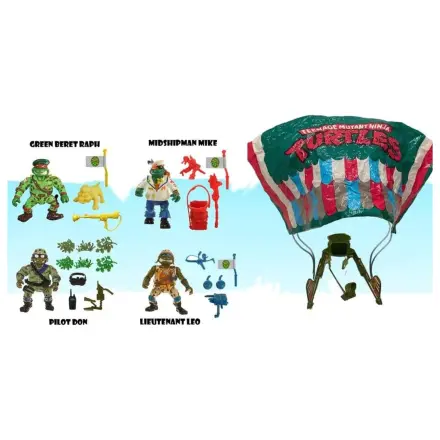 Teenage Mutant Ninja Turtles Classic Action Figures 4-Pack Sewer Heroes with Parachute poza produsului