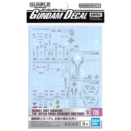 The Witch from Mercury Gundam Decal 135 Kit de model poza produsului
