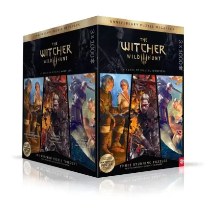 The Witcher 3 Puzzle Triology Wild Hunt 10 Years of Killing Monsters (3 x 1000 piese) poza produsului