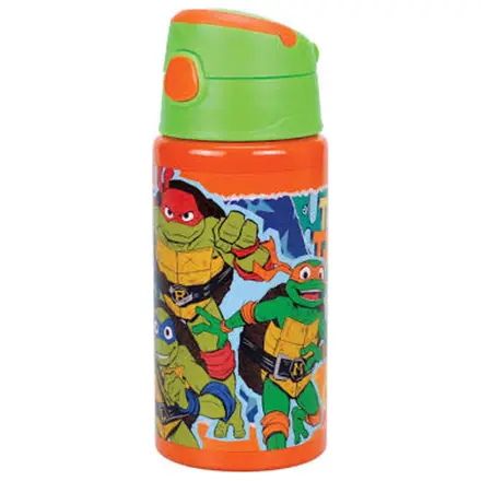 Teenage Mutant Ninja Turtles Pizza Power Sticla de apa din aluminiu cu pai si carlig 500 ml poza produsului