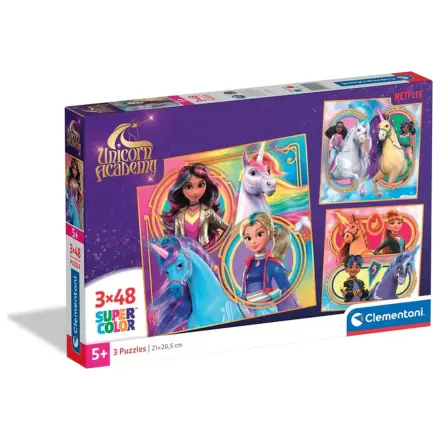 Unicorn Academy Riders puzzle 3x48 de piese poza produsului