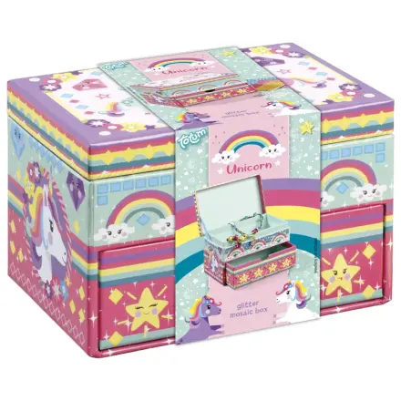 Unicorn Colorful Mosaic Cutie de bijuterii poza produsului