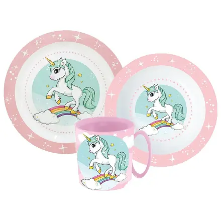 Set de vesela Unicorn Range, set micro plastic cu cana de 350 ml poza produsului