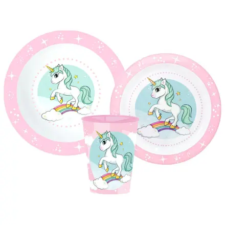 Set vesela Unicorn Range, Micro Plastic Set, cu pahar de 260 ml poza produsului