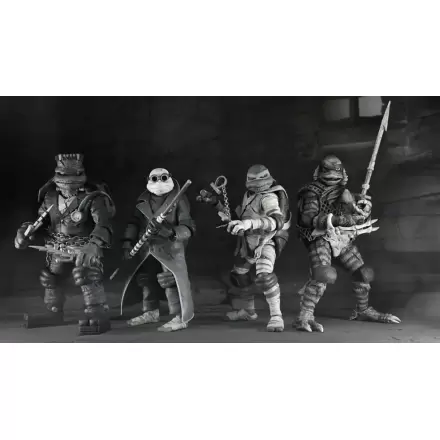 Universal Monsters x Teenage Mutant Ninja Turtles Action Figures set de 4 figurine Broaște Țestoase Alb-Negru 18 cm termékfotója