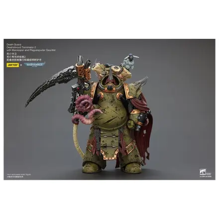 Warhammer 40k Action Figure 1/18 Death Guard Deathshroud Terminator 2 cu Manreaper si Plaguespurter Gauntlet 14 cm poza produsului