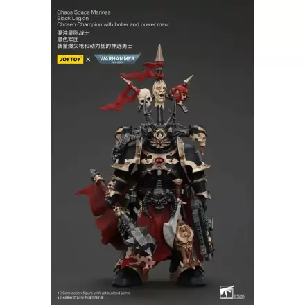 Figurină de acțiune Warhammer 40k Chaos Space Marines Black Legion Chosen Champion cu bolter și power maul 20 cm termékfotója