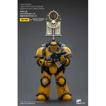 Warhammer The Horus Heresy Figurina de Acțiune 1/18 Imperial Fists Legion MkIII Tactical Squad Legionar cu Legion Vexilla 12 cm termékfotója