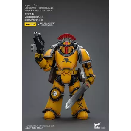 Warhammer The Horus Heresy figurină de acțiune 1/18 Imperial Fists Legion MkIII Tactical Squad sergent cu sabie energetică 12 cm termékfotója