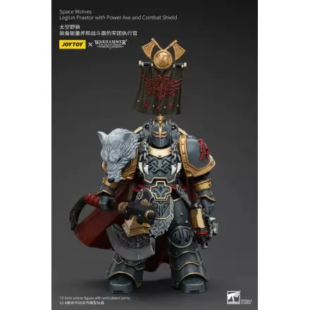 Warhammer The Horus Heresy Figurina de Acțiune 1/18 Space Wolves Legion Praetor cu Power Axe și Scut de Luptă 12 cm termékfotója