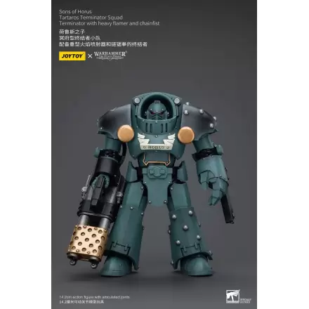 Figurină de acțiune Warhammer The Horus Heresy 1/18 Echipa de Terminator Tartaros Terminator Cu Flamer Greu Și Pumn de Lanț 12 cm termékfotója