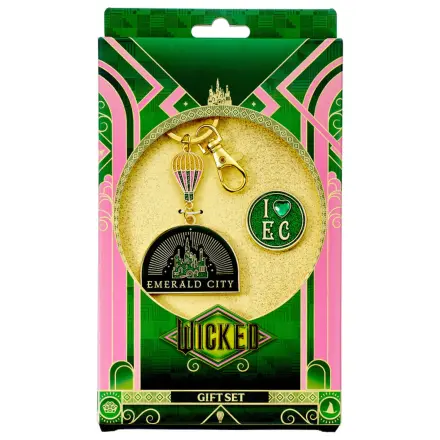 Wicked Emerald City Hot Air Balloon breloc si set cadou cu insigna pin poza produsului