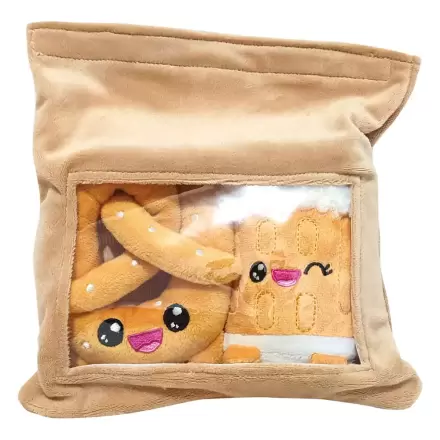 Yummis Together Plush Figures 2 buc Pretzel & Beer in Take Away Bag 21 cm poza produsului