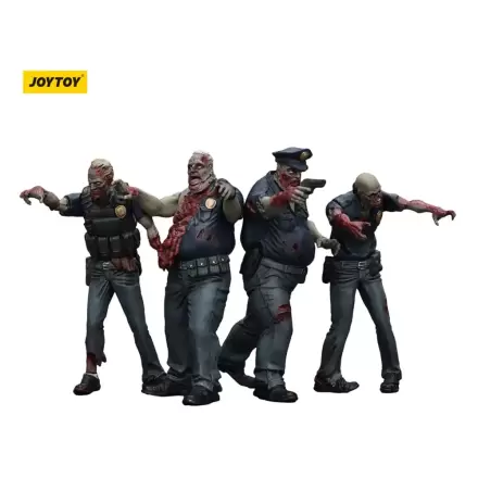 Set 4 figurine de acțiune Zombie Dark Source Police (Male) 8 cm poza produsului